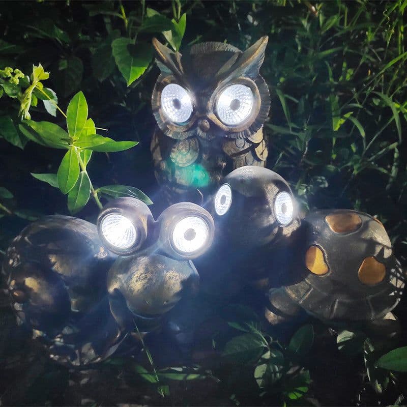 image-Solar Light Outdoor Garden Owl Decoration Tortoise Snail LED Decoration