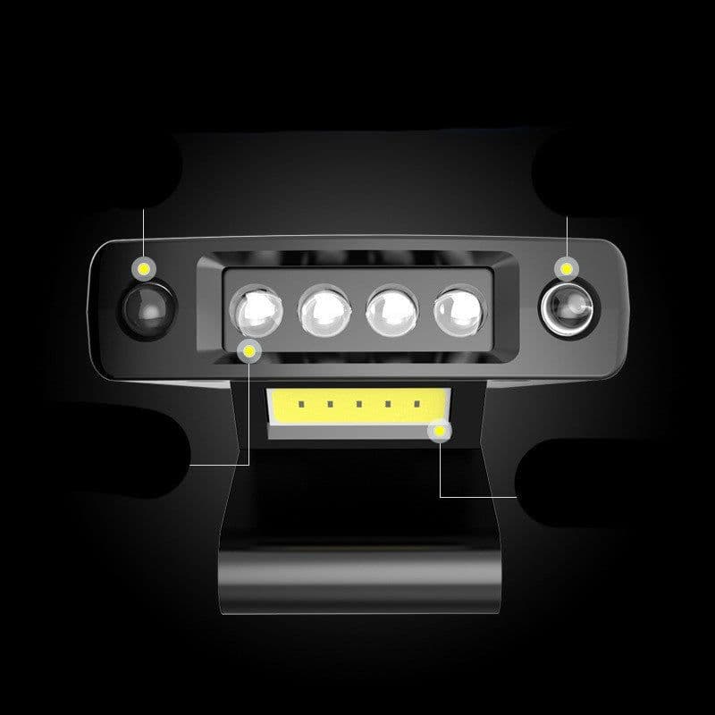 image-Power Indicator USB Rechargeable Fishing Headlight Night Fishing Cap Clip Light Strong Light Clip Cap Light