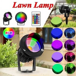 image-10W Rgb Lawn Lamp Colorful Remote Control Floodlight Outdoor Tree Lamp