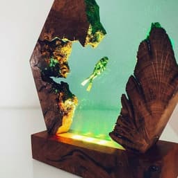 image-Ornaments Luminous Diver And Humpback Whale Night Light Home Decoration