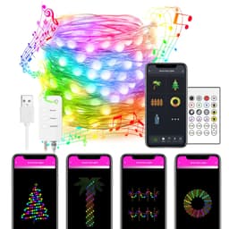 image-Smart LED String Lights Dancing With Music Sync Dreamcolor Fairy Lamp Garland For Home Christmas New Year's Decor Lighting