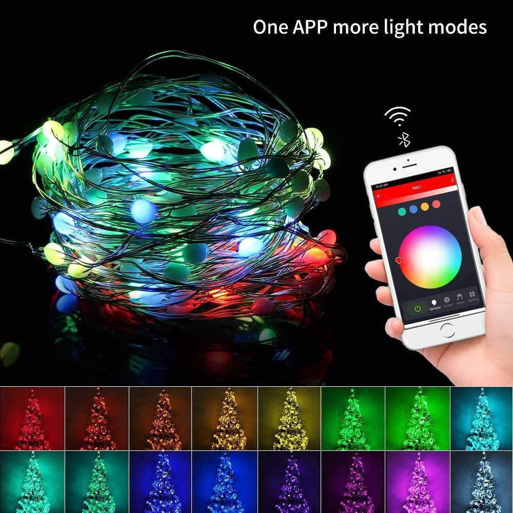 image-Smart LED String Lights Dancing With Music Sync Dreamcolor Fairy Lamp Garland For Home Christmas New Year's Decor Lighting