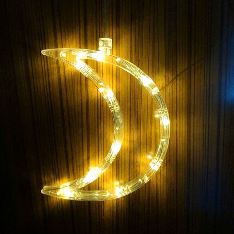 image-Christmas Lights LED Fawn Bells Pine Tree Stars Moon Shaped Decorative Lights