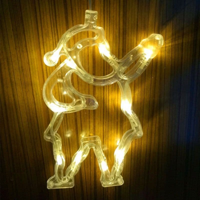 image-Christmas Lights LED Fawn Bells Pine Tree Stars Moon Shaped Decorative Lights