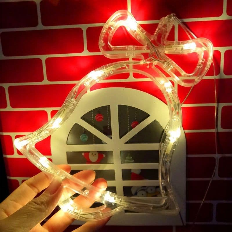 image-Christmas Lights LED Fawn Bells Pine Tree Stars Moon Shaped Decorative Lights