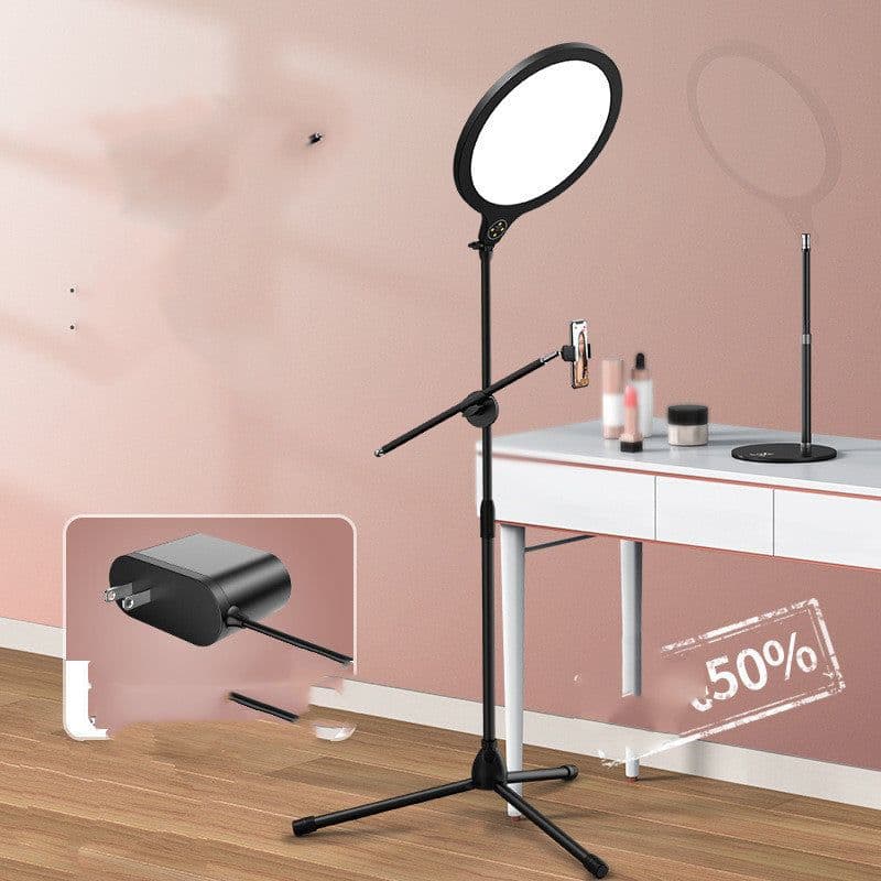 image-Photo Full Screen Beauty Lamp Mobile Phone Telescopic Desktop Floor Fill Light Bracket
