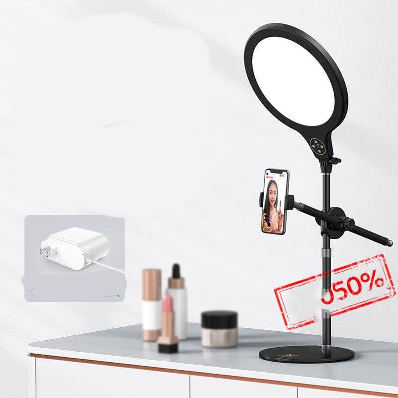 image-Photo Full Screen Beauty Lamp Mobile Phone Telescopic Desktop Floor Fill Light Bracket