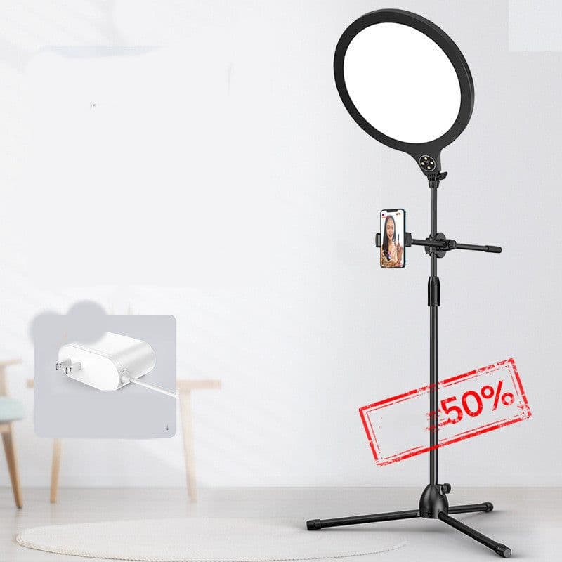 image-Photo Full Screen Beauty Lamp Mobile Phone Telescopic Desktop Floor Fill Light Bracket