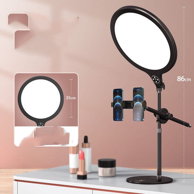 image-Photo Full Screen Beauty Lamp Mobile Phone Telescopic Desktop Floor Fill Light Bracket
