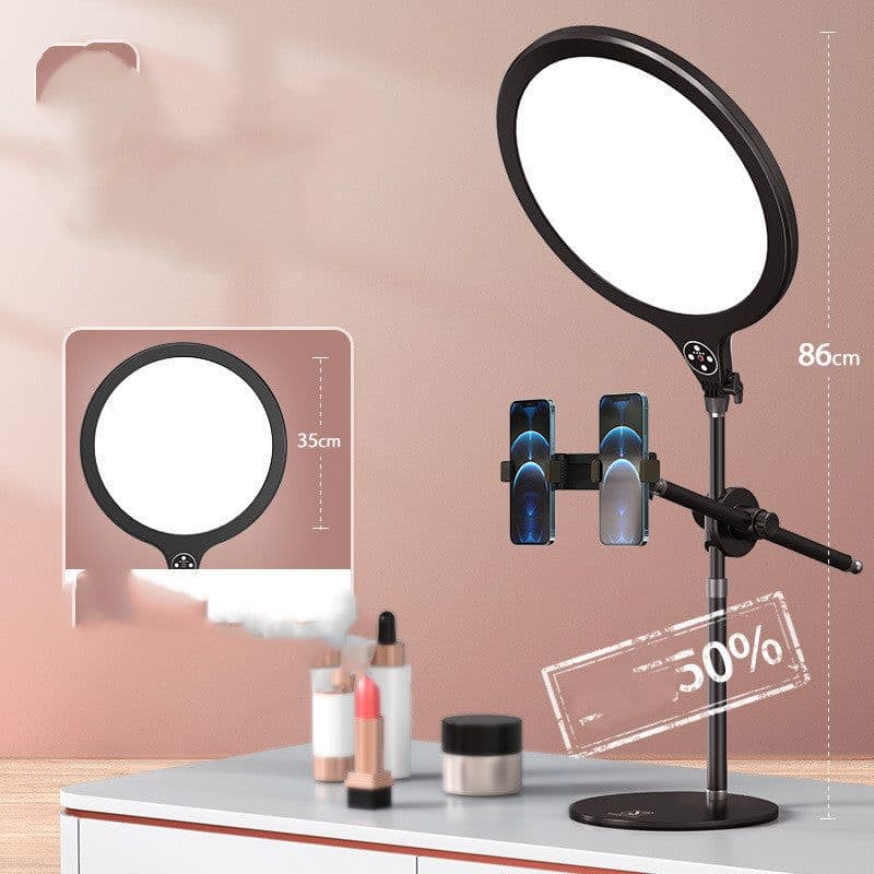 image-Photo Full Screen Beauty Lamp Mobile Phone Telescopic Desktop Floor Fill Light Bracket