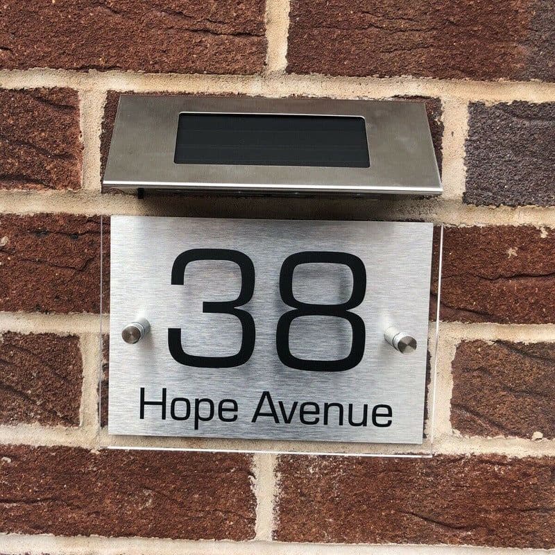 image-Solar Powered Doorplate Light Digital Address Indication Number Plate Light Control Door Number Warning Sign