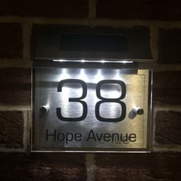 image-Solar Powered Doorplate Light Digital Address Indication Number Plate Light Control Door Number Warning Sign