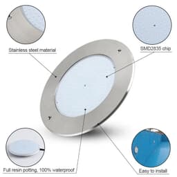 image-Outdoor Landscape Ultra-thin Led Stainless Steel Swimming Pool Light