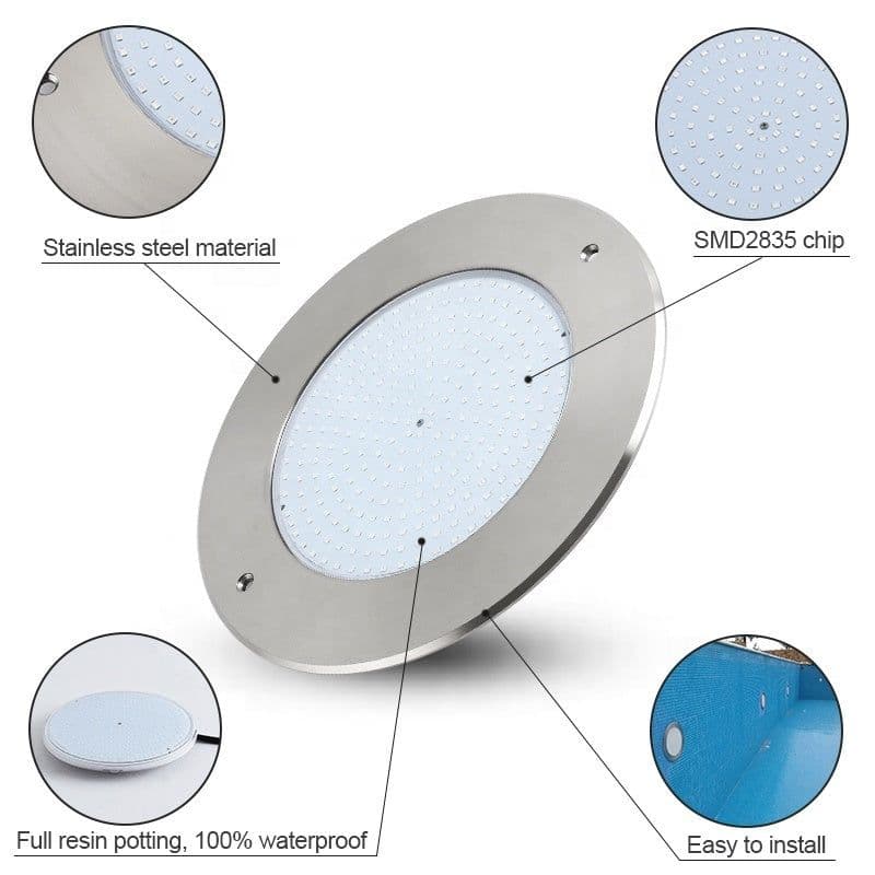 image-Outdoor Landscape Ultra-thin Led Stainless Steel Swimming Pool Light