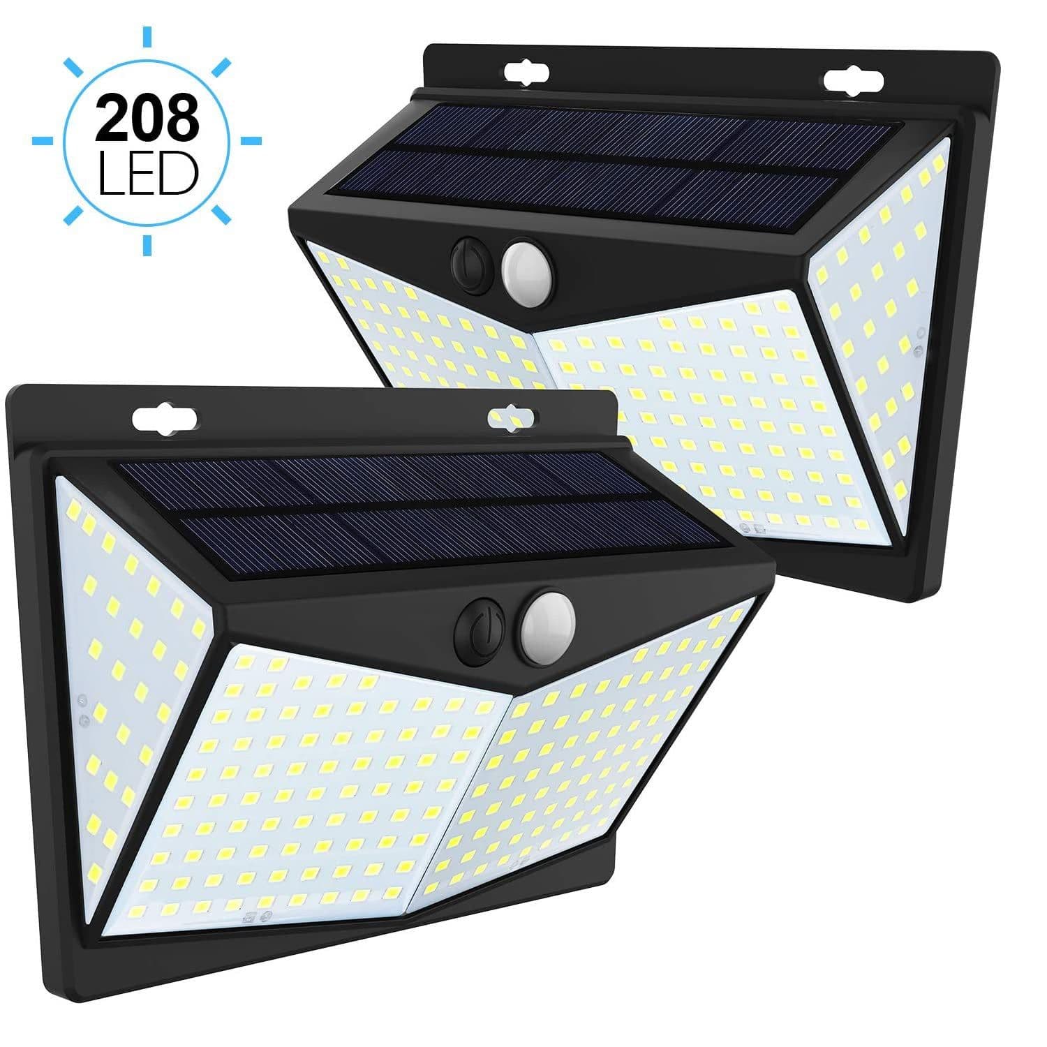 image-208LED Solar Wall Lamp Human Body Induction Garden Lamp Villa Landscape Lamp