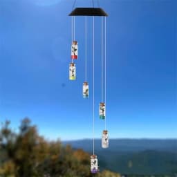 image-Christmas Decoration Solar Wishing Bottle Wind Bell Light Gradual Change