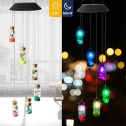 image-Christmas Decoration Solar Wishing Bottle Wind Bell Light Gradual Change