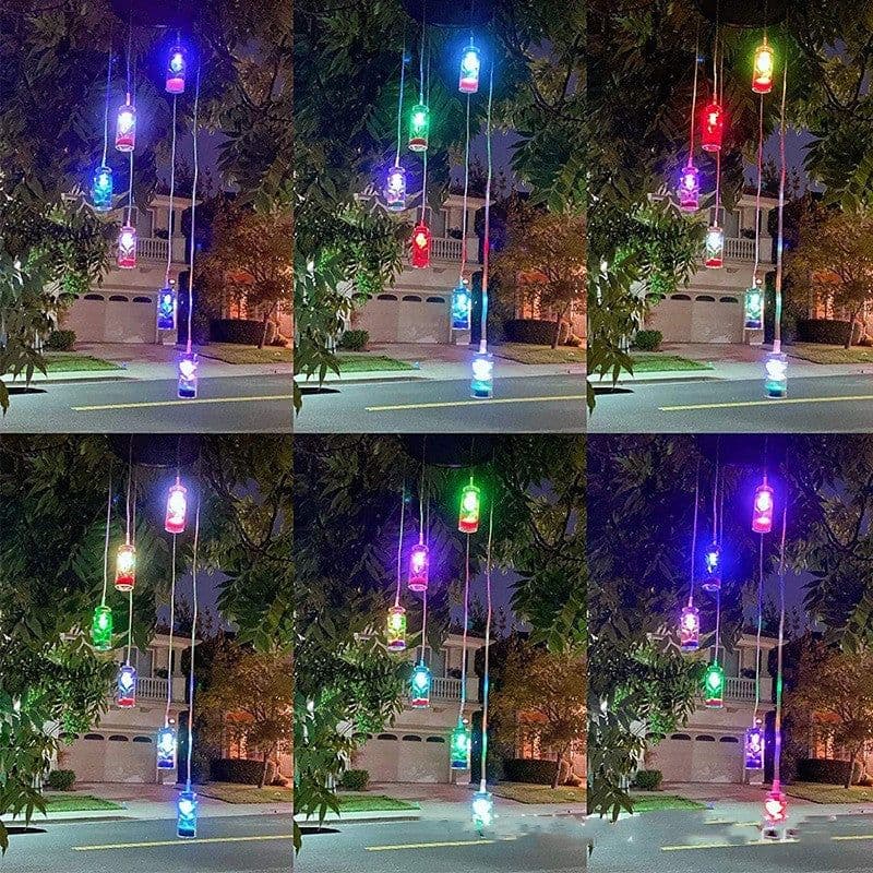 image-Christmas Decoration Solar Wishing Bottle Wind Bell Light Gradual Change