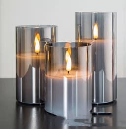 image-Electroplated Glass LED Electronic Candle Lights Wholesale Rechargeable