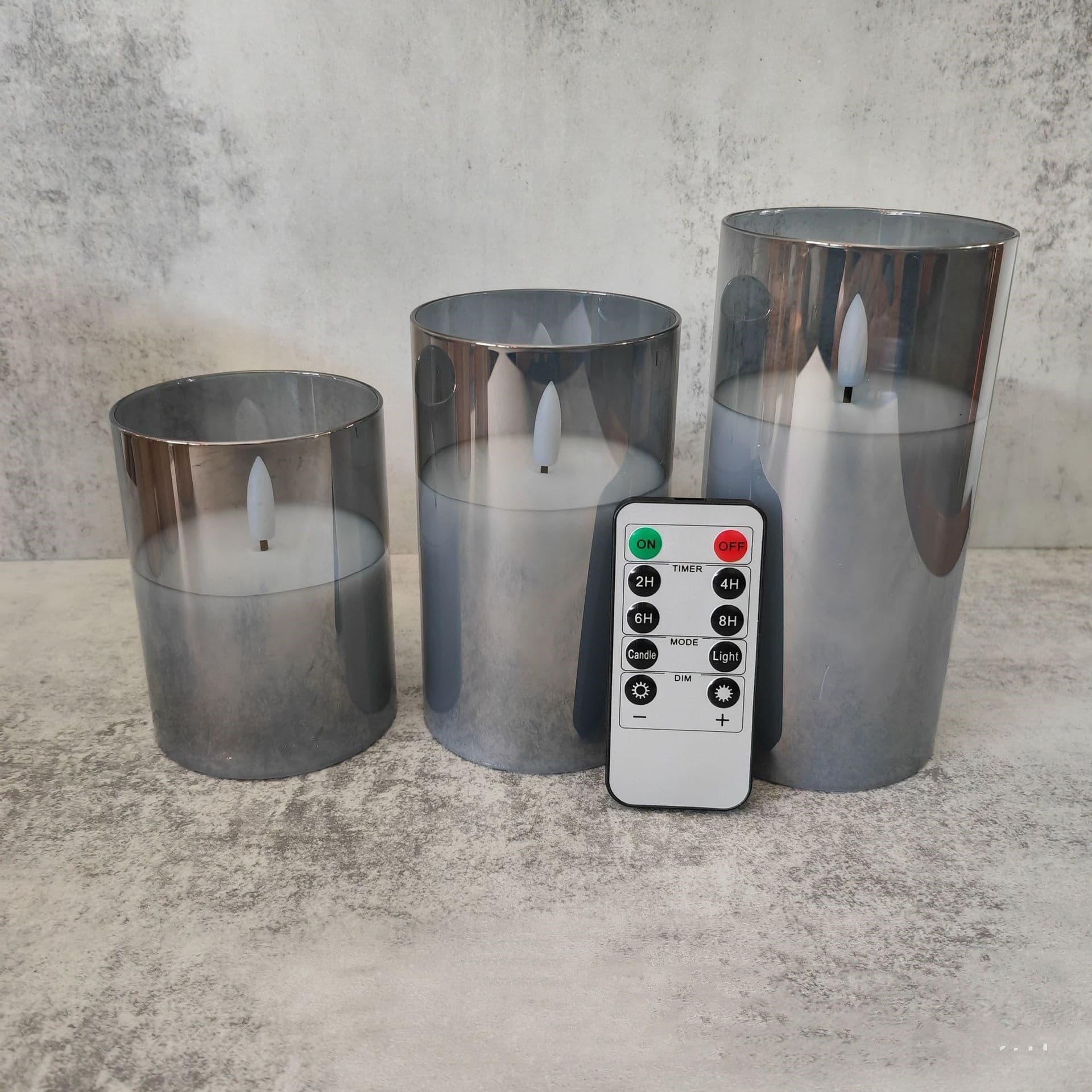 image-Electroplated Glass LED Electronic Candle Lights Wholesale Rechargeable