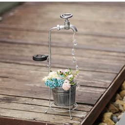 image-Amazon Solar Iron Water Drop Water Outdoor Landscape Lamp Garden New Faucet Iron Decorative Lamp