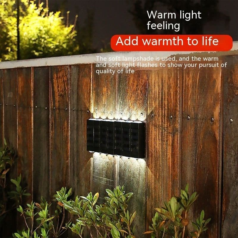 image-Solar Double-headed Wall Lamp Outdoor Yard Lamp Waterproof Outdoor Up