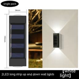 image-Solar Double-headed Wall Lamp Outdoor Yard Lamp Waterproof Outdoor Up