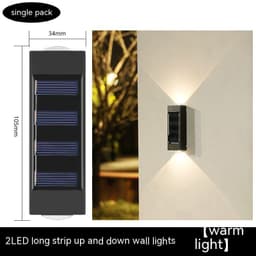 image-Solar Double-headed Wall Lamp Outdoor Yard Lamp Waterproof Outdoor Up
