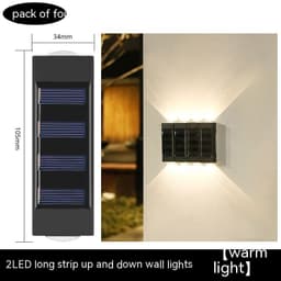 image-Solar Double-headed Wall Lamp Outdoor Yard Lamp Waterproof Outdoor Up