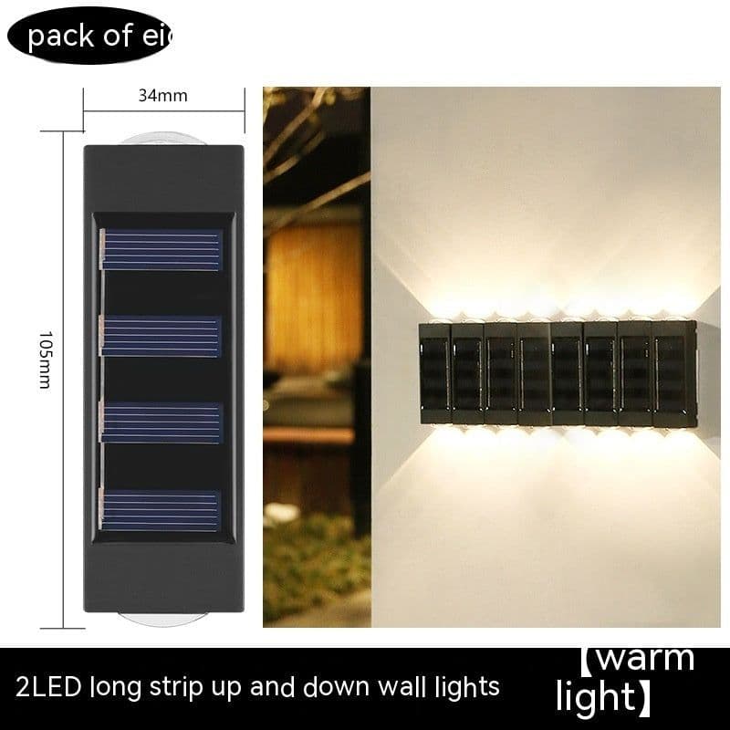 image-Solar Double-headed Wall Lamp Outdoor Yard Lamp Waterproof Outdoor Up