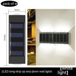 image-Solar Double-headed Wall Lamp Outdoor Yard Lamp Waterproof Outdoor Up