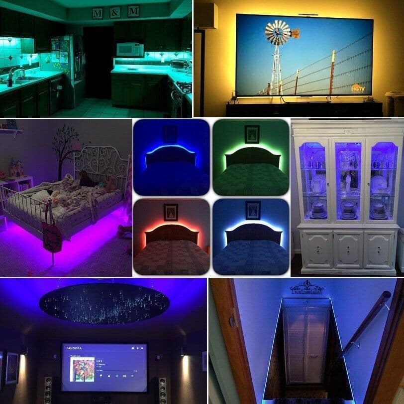 image-USB LED Light Strip 2-5M RGB Color 5050 Color Changing With TV Kitchen Lighting