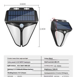 image-Outdoor Solar Courtyard Human Body Induction Wall Lamp Intelligent Light Sense Garden Villa Balcony Exterior Wall