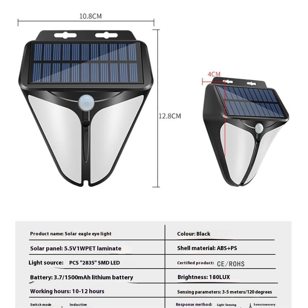 image-Outdoor Solar Courtyard Human Body Induction Wall Lamp Intelligent Light Sense Garden Villa Balcony Exterior Wall