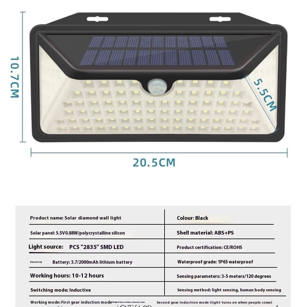 image-Outdoor Solar Courtyard Human Body Induction Wall Lamp Intelligent Light Sense Garden Villa Balcony Exterior Wall