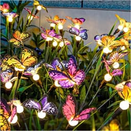 image-Solar Outdoor Garden Lawn Waterproof Atmosphere Butterfly Ground Lamp
