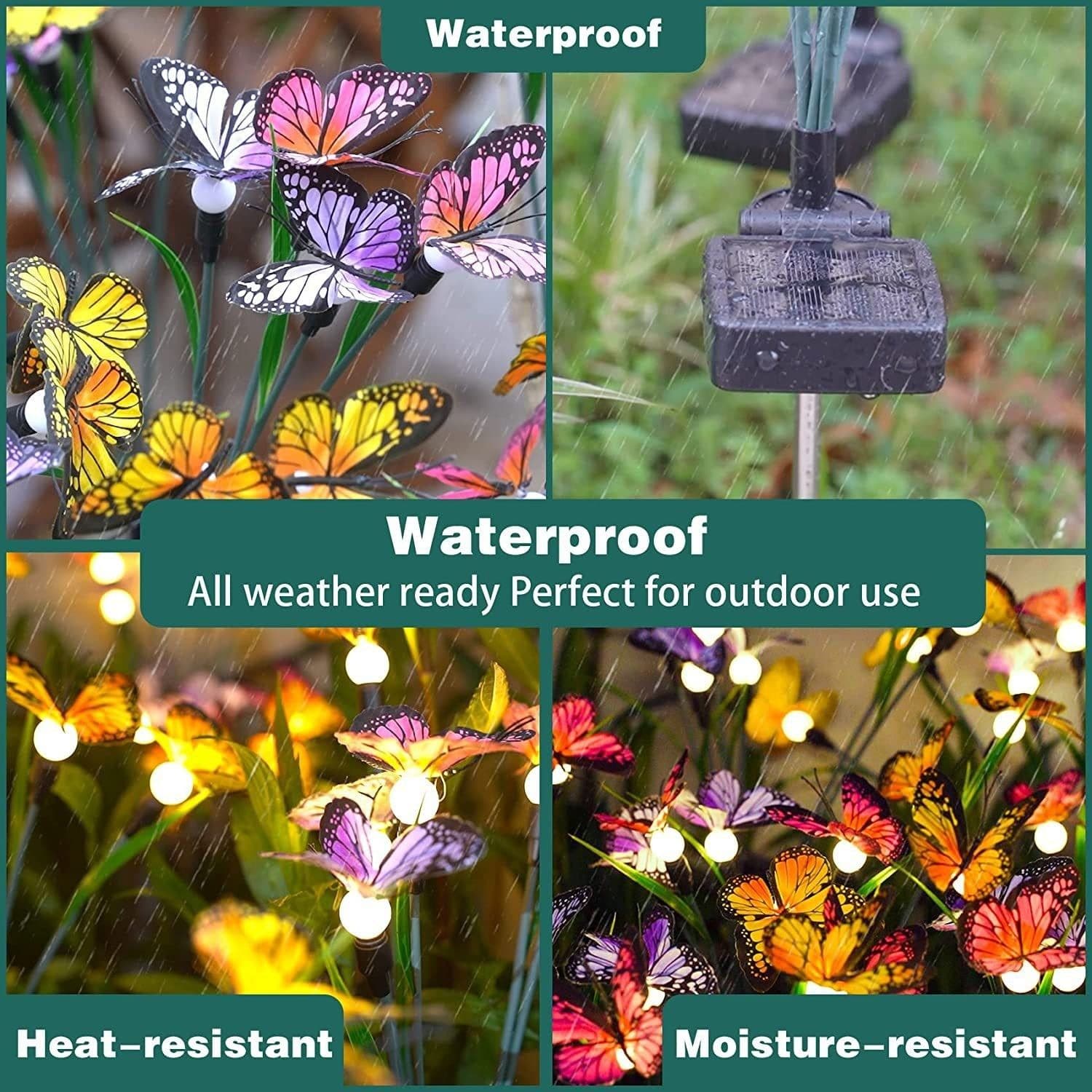 image-Solar Outdoor Garden Lawn Waterproof Atmosphere Butterfly Ground Lamp