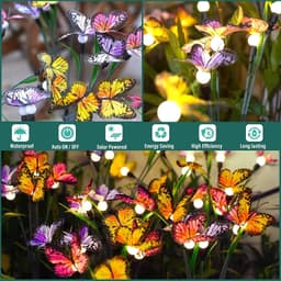 image-Solar Outdoor Garden Lawn Waterproof Atmosphere Butterfly Ground Lamp