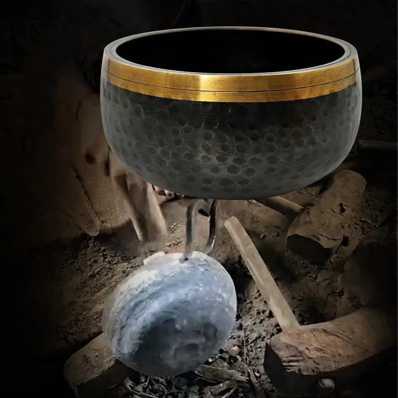 image-Yoga Meditation Black Gold Buddha Sound Bowl