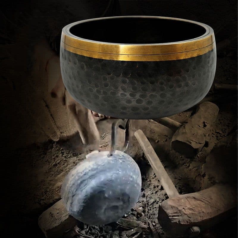image-Yoga Meditation Black Gold Buddha Sound Bowl