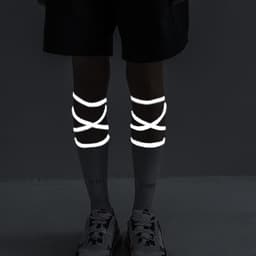image-New Fluorescent Bandage Socks Female Letter Printed New Trendy Bar Nightclub Personality Reflective Cross High Quality Socks