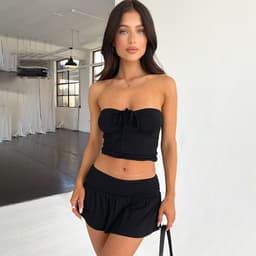 image-Women's Suits Summer Sleeveless Tube Top And Pleating Skirt Y2K Hot Girl Mid-length Dress Set