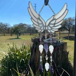 image-Crystal Angel Wing Chime Suncatcher Yard Gift Home Garden Hanging Decoration
