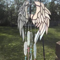 image-Crystal Angel Wing Chime Suncatcher Yard Gift Home Garden Hanging Decoration