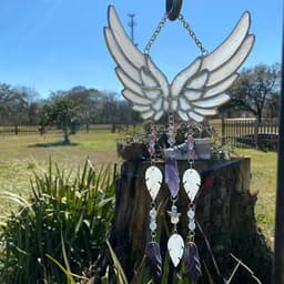 image-Crystal Angel Wing Chime Suncatcher Yard Gift Home Garden Hanging Decoration