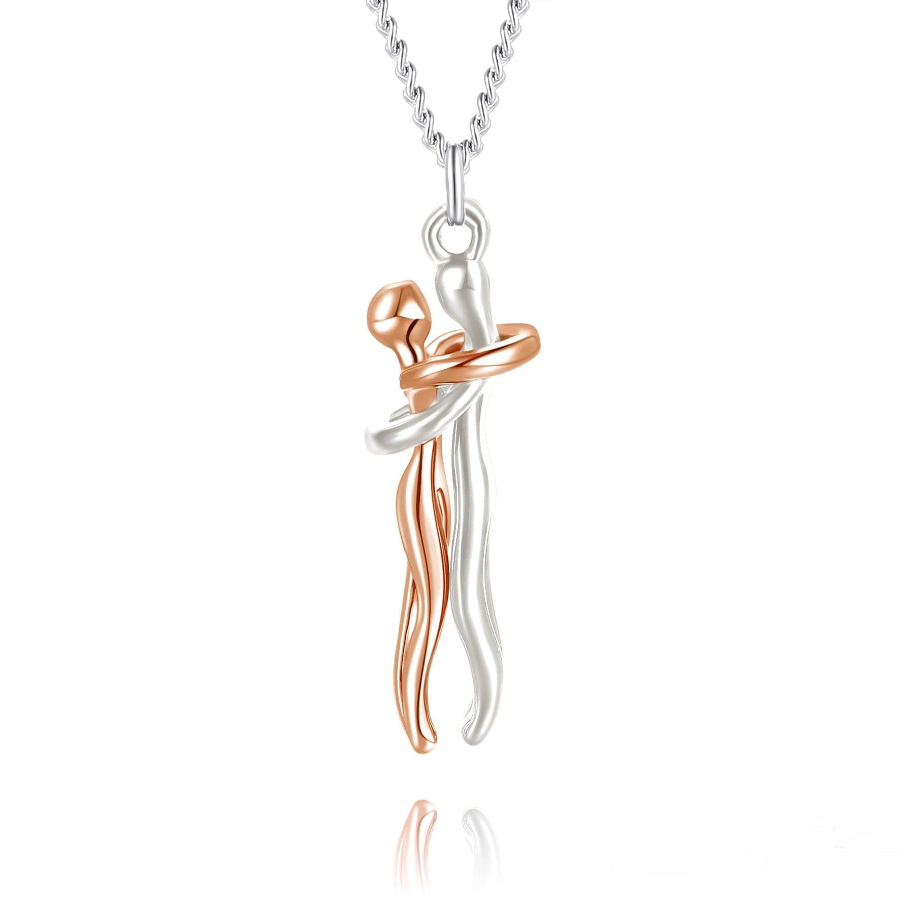 image-Hot Sale Affectionate Hug Necklace Couples Anniversary Valentine's Day Gift Fashion Punk Street Style Pendant Necklace