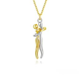 image-Hot Sale Affectionate Hug Necklace Couples Anniversary Valentine's Day Gift Fashion Punk Street Style Pendant Necklace