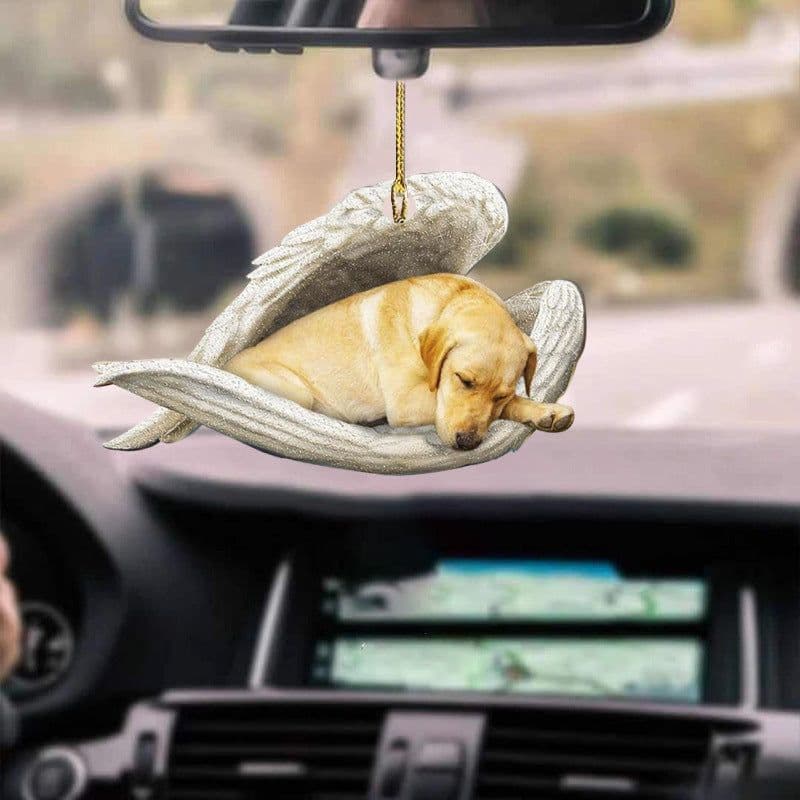 image-Car Pendant Sleeping Dog Angel Home Decor Acrylic Showcase Hanging Ornaments For Doors