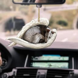 image-Car Pendant Sleeping Dog Angel Home Decor Acrylic Showcase Hanging Ornaments For Doors