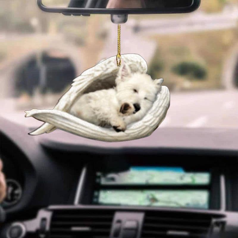 image-Car Pendant Sleeping Dog Angel Home Decor Acrylic Showcase Hanging Ornaments For Doors
